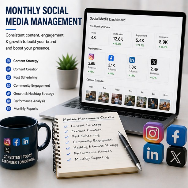 Monthly social media management