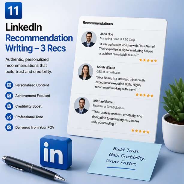 LinkedIn recommendation writing — 3 recs