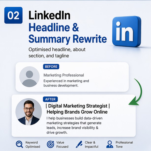 LinkedIn headline & summary rewrite