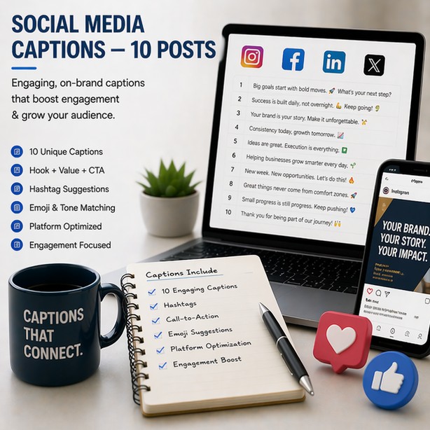 Social media captions — 10 posts