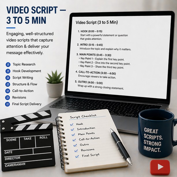 Video script — 3 to 5 min